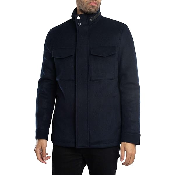 TED BAKER ノーカラージャケット　S Ted Baker Men's Knowl Funnel Neck Field Jacket, Navy, M at Amazon