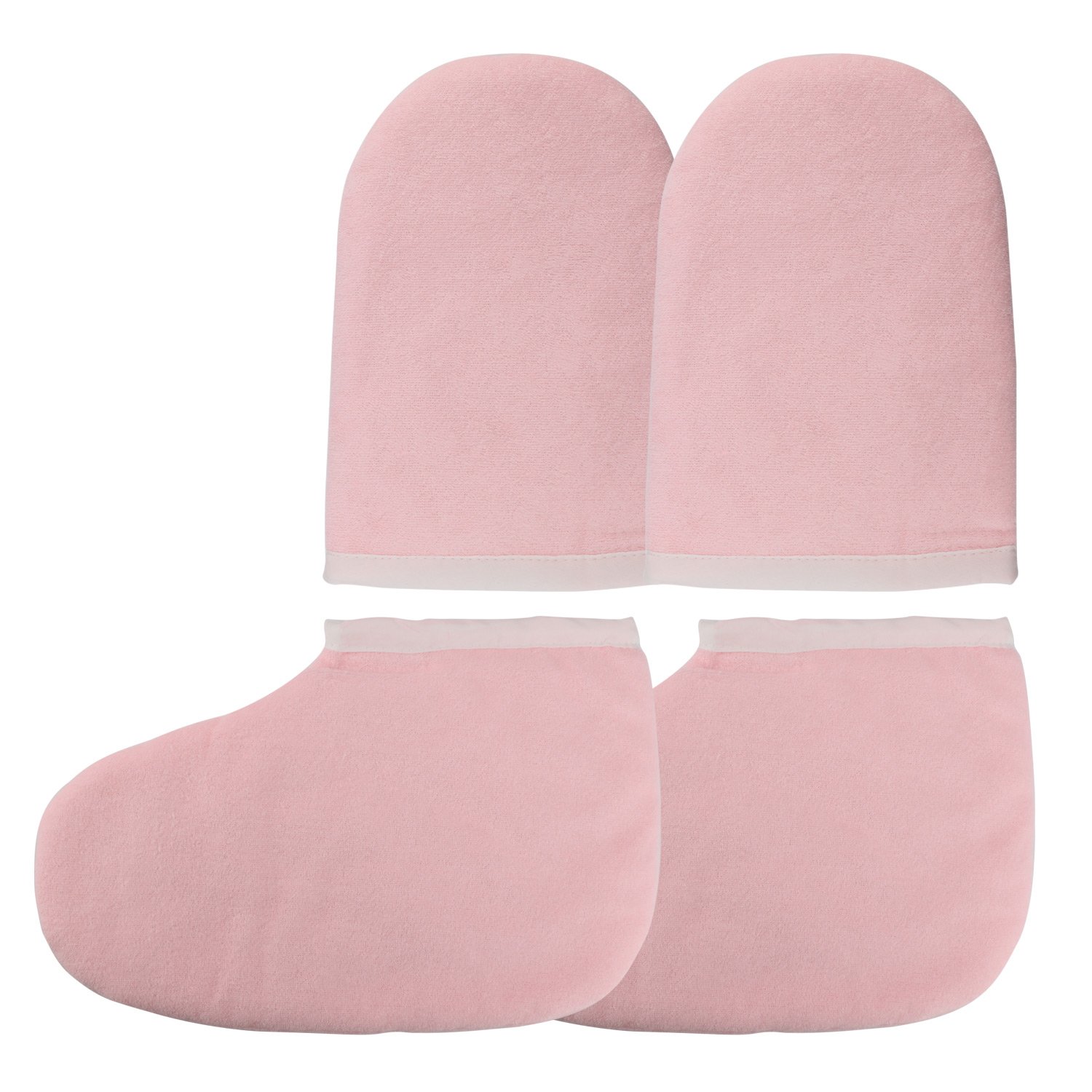 Paraffin Wax Bath Terry Cloth Gloves Booties, Wax Care Insulated Mittens, Heat Therapy Spa Treatment Tanning Mitt, Great for Paraffin Wax Machine- Pink : Beauty