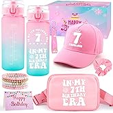 7 Year Old Girl Birthday Gifts, 7th Birthday Gifts for Girls, Best Gifts for 7 Year Old Girls Trendy 2026 Water Bottle, Cap, Bag, 7 Birthday Decorations for Daughter Niece, Things for 7 Years Old Kids