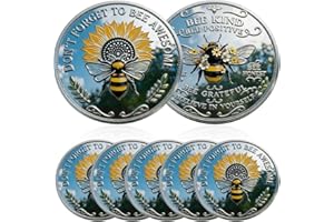 Bee Kind Positivity Commemorative Coin, Inspirational Bee Token, Bee Kind Bee Happy Challenge Coin, Double-Sided Motivational