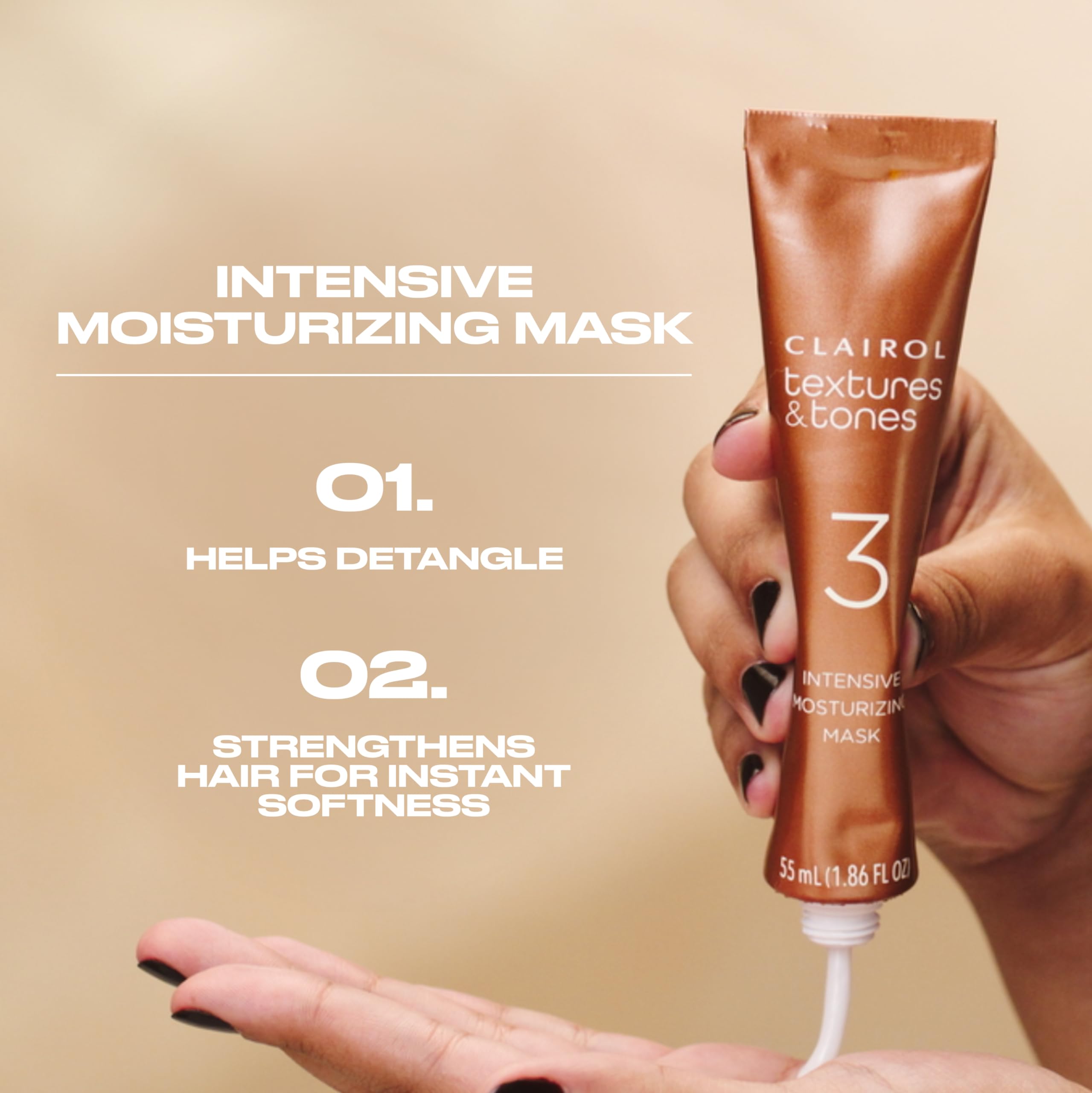 Clairol Textures & Tones Permanent Hair Dye, 3N Cocoa Brown Hair Color, Pack of 1