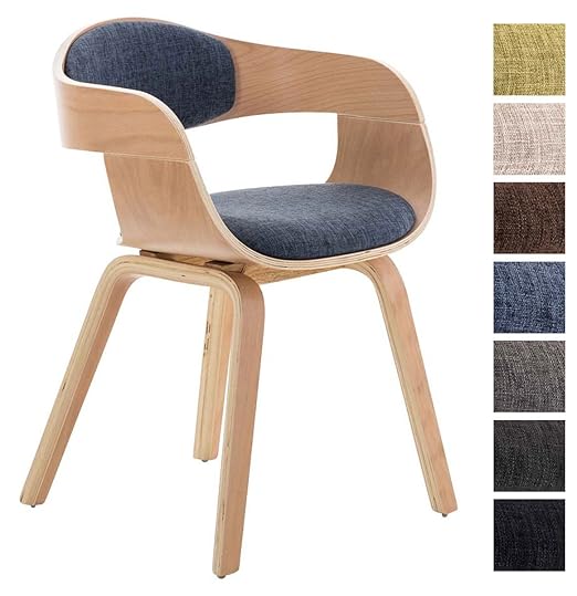 title=CLP Sedia di design in legno KINGSTON, con braccioli, sedia visitatore