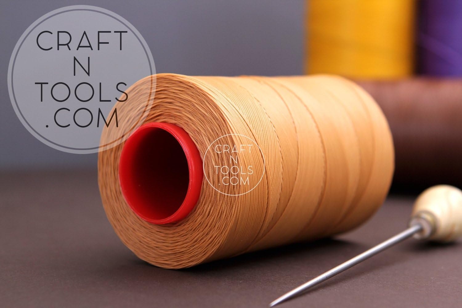 0.6mm Colonial (Tan) Ritza 25 Tiger Waxed Polyester Thread 25-1000m Length (125m). Julius Koch Leather Hand Sewing Thread