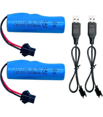 ERYNK 3.7V 14500 RC Car Battery 650mAh Wiederaufladbare Li-Ion AkkuJST Für Doppelseitige RC Stunt Car RC Car RC Boat Tumbling Amphibious RC Truck Und Huina RC 1552 1553 1554 1555 1556 1557 1558 Trucks
