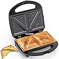 Snailar ABS07 Sandwich Maker with Triangle Plates, 2 Slice Non-Stick Grilled Cheese Maker, Indicator Lights, Cool Touch Handle, Easy to Clean and Store, 750 W