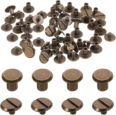 sourcing map M4x6mm Chicago Screws Bronze Metal Slotted Head Binding Post