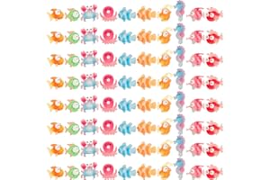 TEENZEE 100 Pcs Mini Resin Sea Animals Variety Tiny Ocean Animals Figures Miniature Little Small Animal Figurines Bulk for Micro Fairy Garden Landscape Dollhouse Accessories Hide Crafts Decor Aquarium