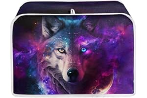 Upetstory 2 Slice Galaxy Wolf Toaster Cover Bread Toaster Oven Dustproof Cover Storage Bag Kitchen Small Appliance Cover Dust Protection for Home Office Gifts