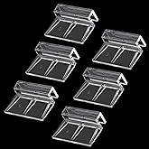Sliverdew 6 PCS Aquarium Lid Clips, 6mm Clear Acrylic Fish Tank Lid Holder Aquarium Cover Support Clamps for Rimless Aquarium Glass Top, Plastic Fish Tank Cover, Aquarium Hoods