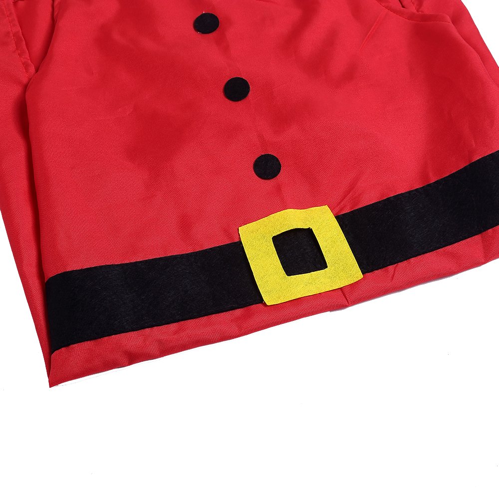 Zogin Tablier de Cuisine Noël Tablier Rouge Motif en Costume Père Noël pour Décoration Fête Noël