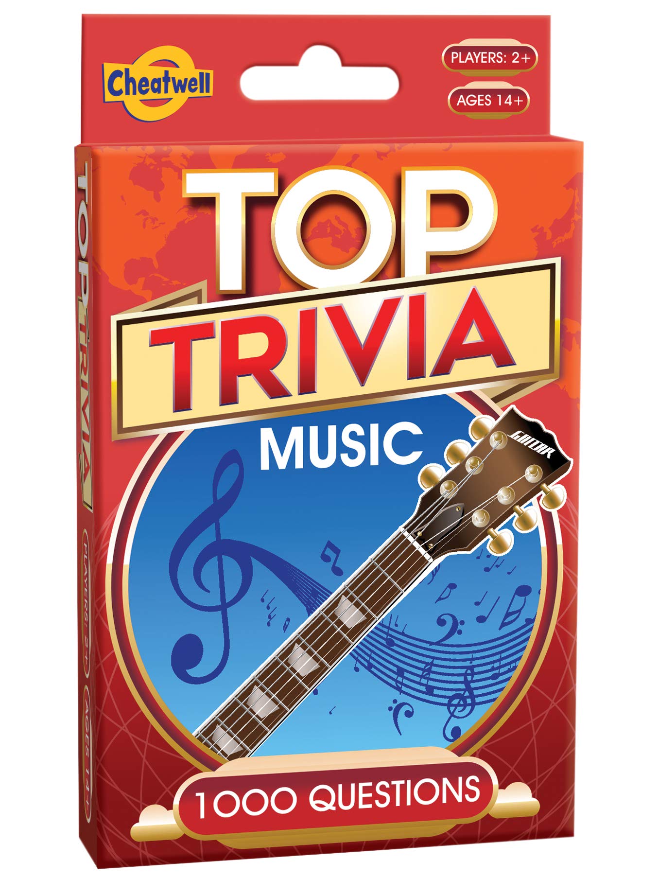 Cheatwell Games Music Top Trivia - Party Game - Family Game - Travel Game - Fun and Easy to Play - 1000 Music Questions - for 2 or More Players - Ages 14+