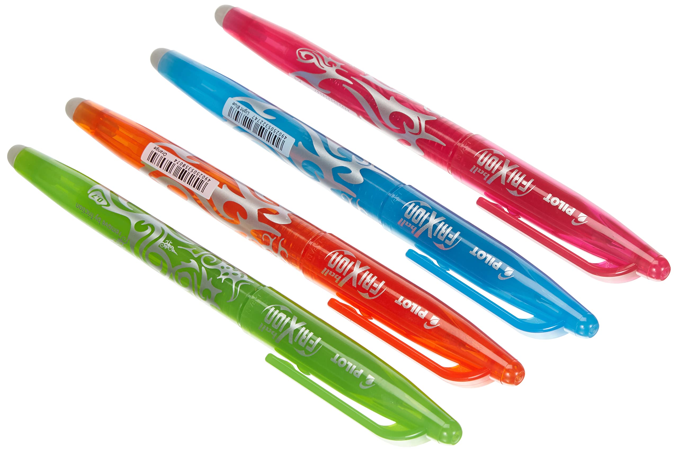 PILOT Pen Frixion Rollerball Pen (Erasable) Pack of 4 Assorted Colours, Fresh Colours, 4 Pieces (Pack of 1)