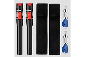 CROVIC 50-2 PCS Visual Fault Locator (FC to LC Connector included) VFL 50, Optical Fiber Cable Fault Tester, Optical Fiber Red Light, Suitable for FC SC ST 2.5 mm Universal Fiber Connector