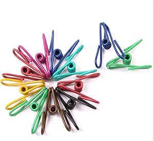BeeMart UMICAM 30 Pack Multi-Purpose Clothesline Utility Clips,Steel Wire Clips,Clothes Pins Metal Clips for Hanging Mixed Colors