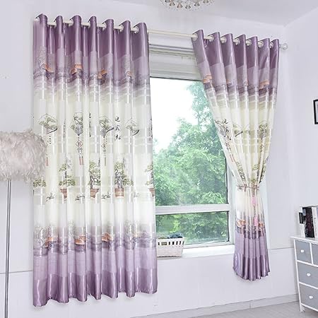 Nauy Set Of 2 Curtain Finished Bay Window Curtain Short Half