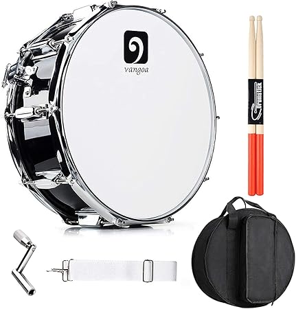 Vangoa Snare Drum Kit, Marching Snare Drum, 14" x 5.5" with 10mm Padding