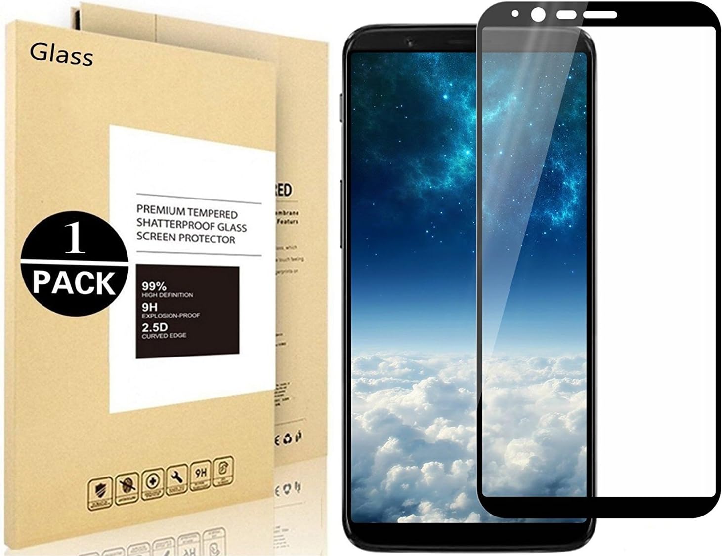 Vigeer Oneplus 5T Screen Protector, [0.3mm, 2.5D] [Bubble-Free] [9H Hardness] [Easy Installation] [HD Clear] Tempered Glass Screen Protector for Oneplus 5T