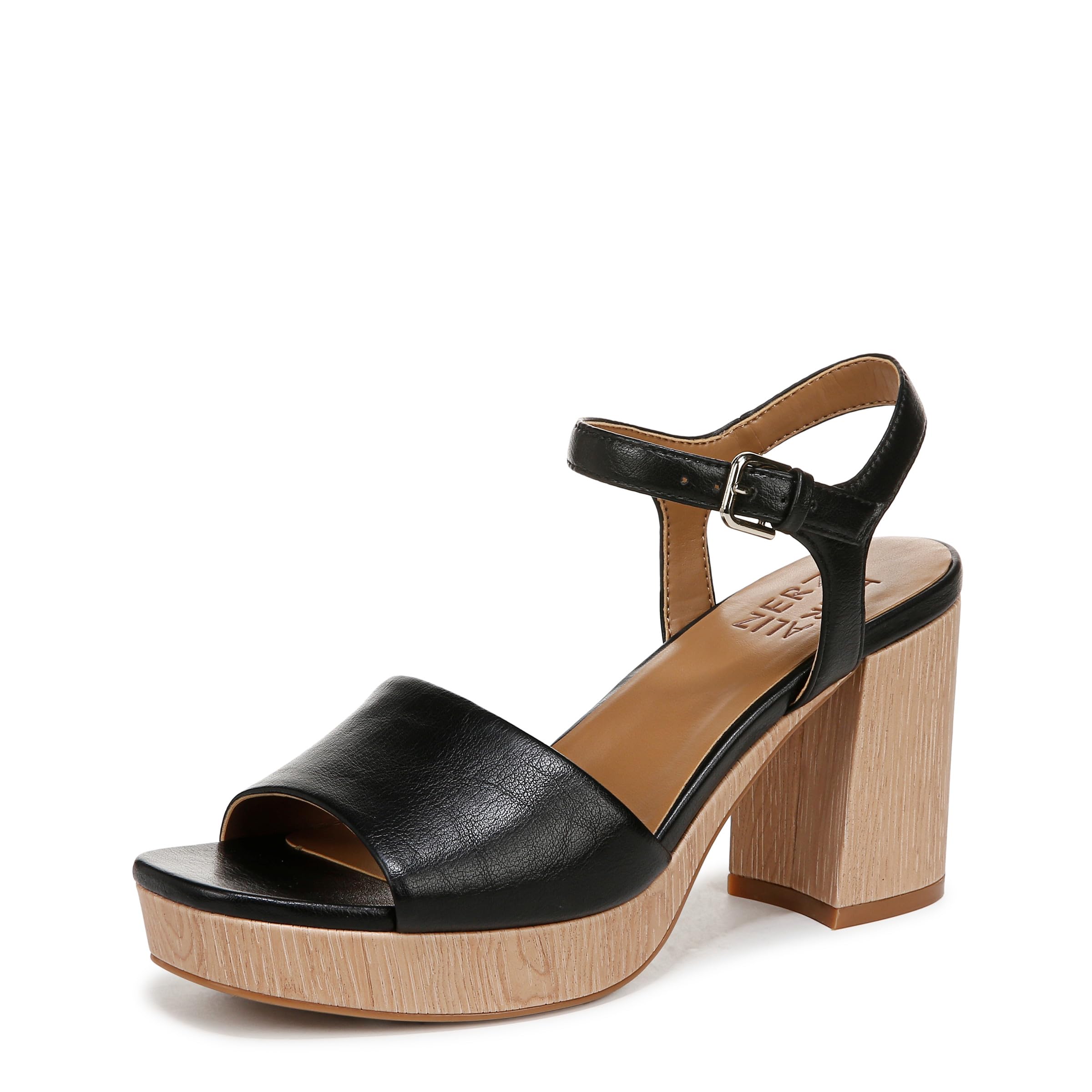 Naturalizer Womens Lilly Heeled Sandal Black Smooth 12 M