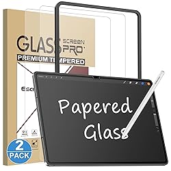 Esanik 2 Pack Like Paper Glass Screen Protector for