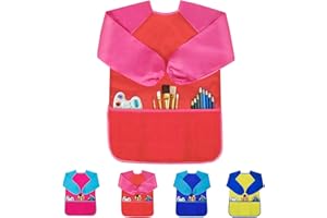 Milifox Kids Art Smock, Toddler Painting Smock,Waterproof Long Sleeve Kids Art Apron