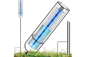 GDSZDDXX Superior 7'' Rain Gauge Outdoor, Rain Gauges for Yard, Decorative Rain Guage with Adjustable Height & Large Clear Numbers, Accurate Rain Measuring Tool for Deck, Garden, Fence, Lawn, Patio