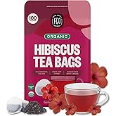 FGO Organic Hibiscus Tea, 100 Count, Eco-Conscious Tea Bags, Caffeine Free, Packaging May Vary (Pack of 1)