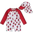Aiwpstoin Infant Baby Boy Girl Swimsuit One Piece Long Sleeve Zipper Bathing Suit Toddler Rash Guard Kids Swimwear with Hat