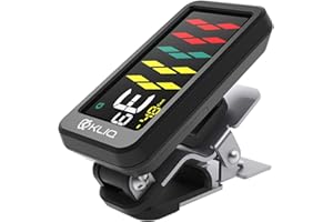 KLIQ ProTuner - Professional Clip-On Tuner for All Instruments (with flat tuning)- with Guitar, Ukulele, Bass & Chromatic Tun