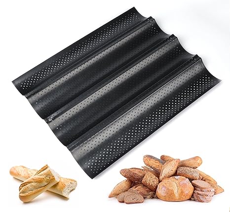 ilauke Baguette-Backblech Baguetteform 4 mulden