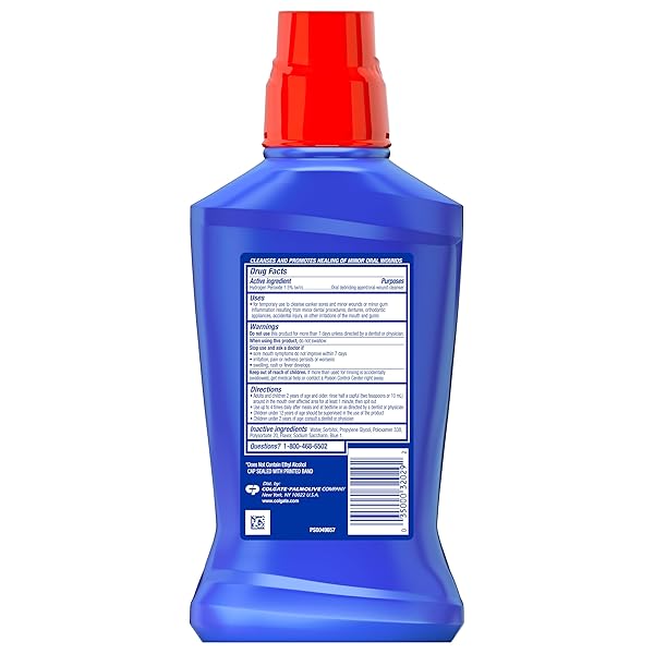 COLGATE PEROXYL ANTISEPTIC MOUTHWASH AND MOUTH SORE RINSE, 1.5% HYDROGEN PEROXIDE, MILD MINT – 500ML, 16.9 FLUID OUNCES