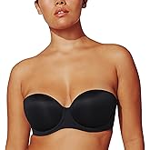 ThirdLove Classic Strapless Bra, Underwire, High Support, Removable Straps & No-Slip Silicone Grip, Supportive Bras for Women Black