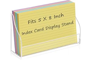 SHIQIKEJIPTY 5x8 Acrylic Index Card Holder Index Card Display Stand For Desk Note Cards File Box Postcard Holder Business Stand Display Index Organizer Case for Office Business Desktop(No Cards)