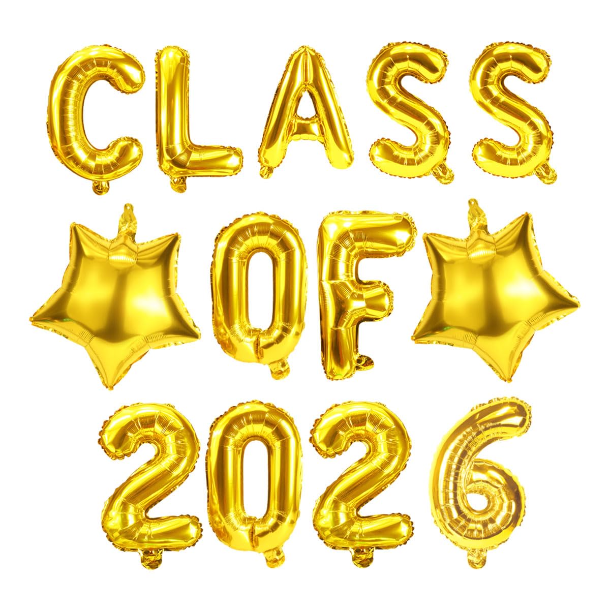 bng-bng Gold Class of 2026 Balloons Banner, Graduation 2026 Foil Balloons 16inch,Class of 2026 Banner for 2026 Graduation Party Decorations Decorations