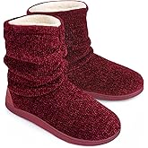 LongBay Women's Cozy Winter Slipper Boots Warm Chenille Knit Bootie Memory Foam Non-Slip Indoor Outdoor House Shoes
