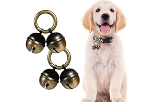 Whimsii Bells for Dog Collars with Easy Clip Clasps, Suitable for Medium to Large Dogs, Extra Loud Pet Tracker, Durable Collar Charms(Bronze & Black, 2 Pack)