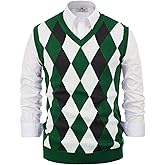PJ PAUL JONES Mens V-Neck Knitted Sweater Vest Solid Plain Sleeveless Pullover Knitwear