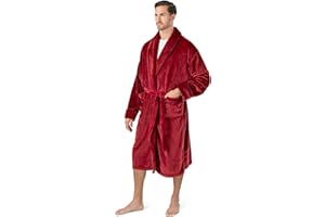 PAVILIA Men's Piping Fleece Robe