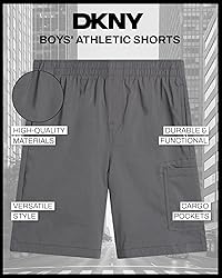 DKNY Boys Cargo Shorts - Performance Stretch Quick
