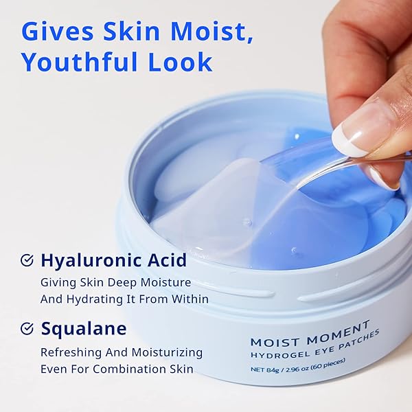 MISOLI MOIST MOMENT UNDER EYE PATCHES | HYDRATING EYE TREATMENT GEL MASKS WITH HYALURONIC ACID & SQUALANE | UNDER EYE MASKS FOR DARK CIRCLES AND PUFFINESS, UNDER EYE BAGS, WRINKLE CARE, MEN AND WOMEN