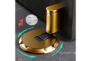 HOOFUS No Magnetic Mechanical Door Stopper,Adjustable Door Holder, for Door Gaps up to 0.75 Inch in Height,Windproof Door Stop,Nail Free or Screws (Brown Bronze, for Within 3/4 Inch High Gaps)