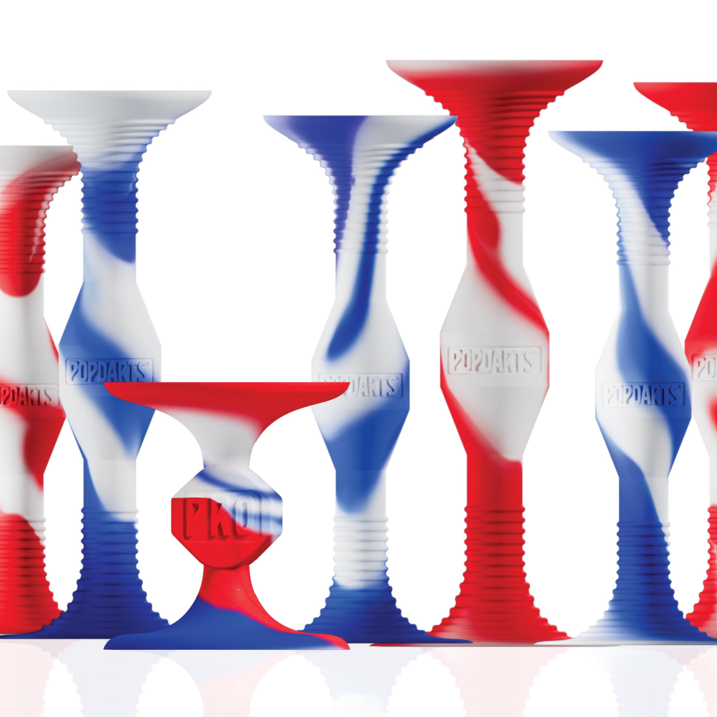 Popdarts USA Themed PRO Pack Game Set (Red White Blue Wigglenobber Target Marker) - Indoor, Outdoor Suction Cup Throwing Game - Competition with a POP