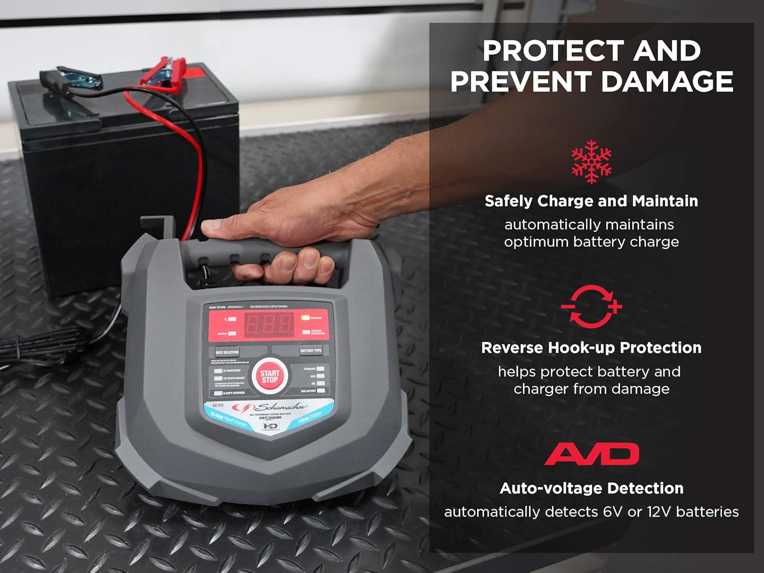 Schumacher SC1280 6/12V Rapid Battery Charger and 15A Maintainer: Automotive