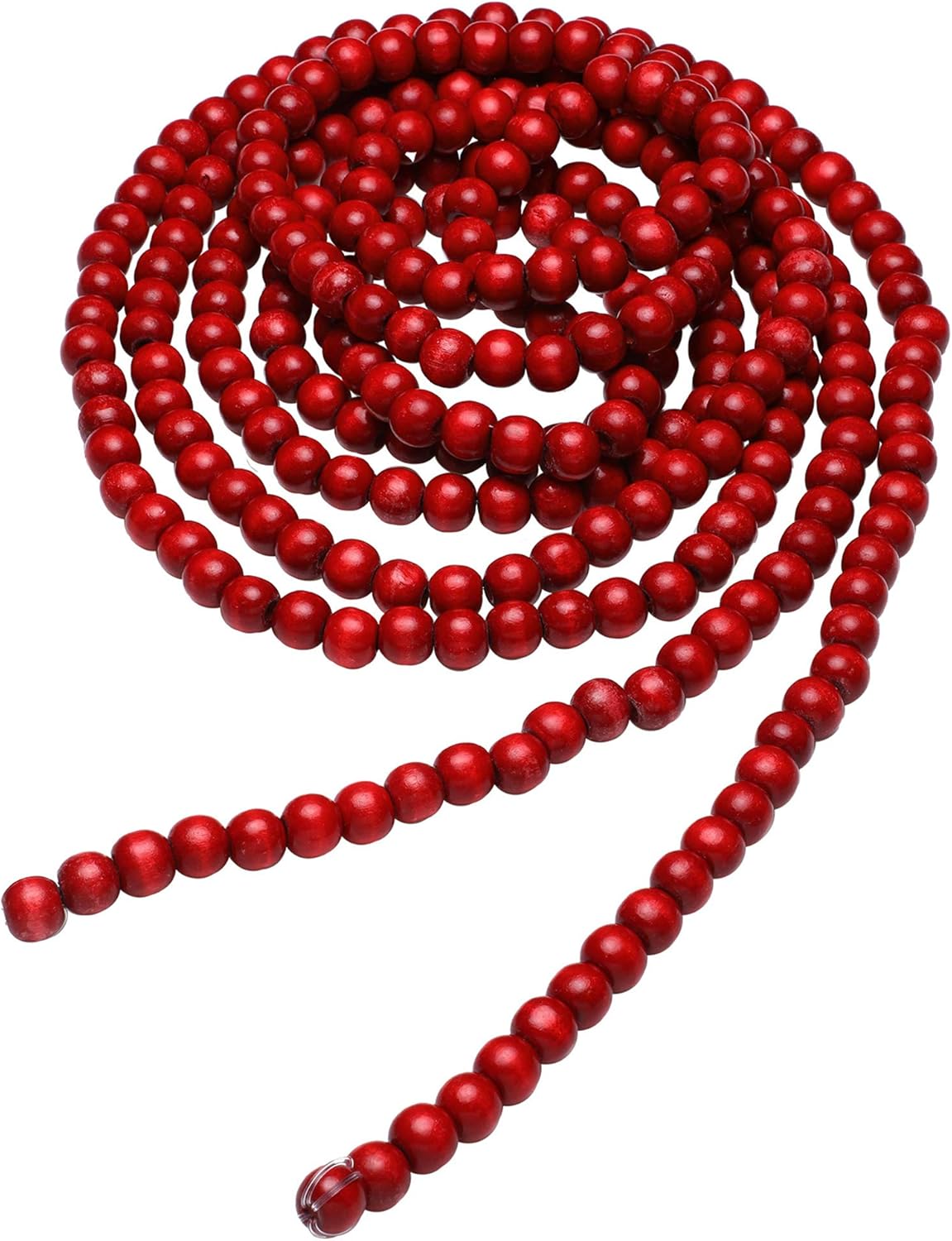 Hicarer Christmas Wooden Bead Garland Red Wood Bead Garland Christmas Tree Decorations for Christmas Holiday Favors, 12 Feet (Red)