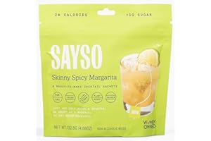 SAYSO Skinny Spicy Margarita Original Cocktail Tea Bag | Cocktail or Mocktail in Under 1 Min, Without Hot Water, <1G Sugar, 20 Calories, Non-GMO, Gluten-free, Kosher & Vegan Mixer, 8 count