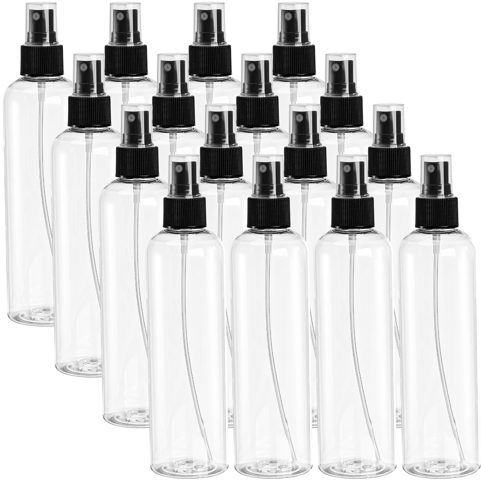 Photo 1 of Bekith 16 Pack 8 oz Plastic Spray Bottles, Clear Empty Fine Mist Sprayer Bottles with Pump Spray Cap for Essential Oils, Travel, Perfumes