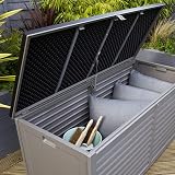 Charles Bentley 490L Outdoor Storage Box Grey Body Black Lid PP Vacuum view 9