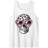 Skeleton Skull Leopard Print with Sunglasses Skull Lover Tank Top