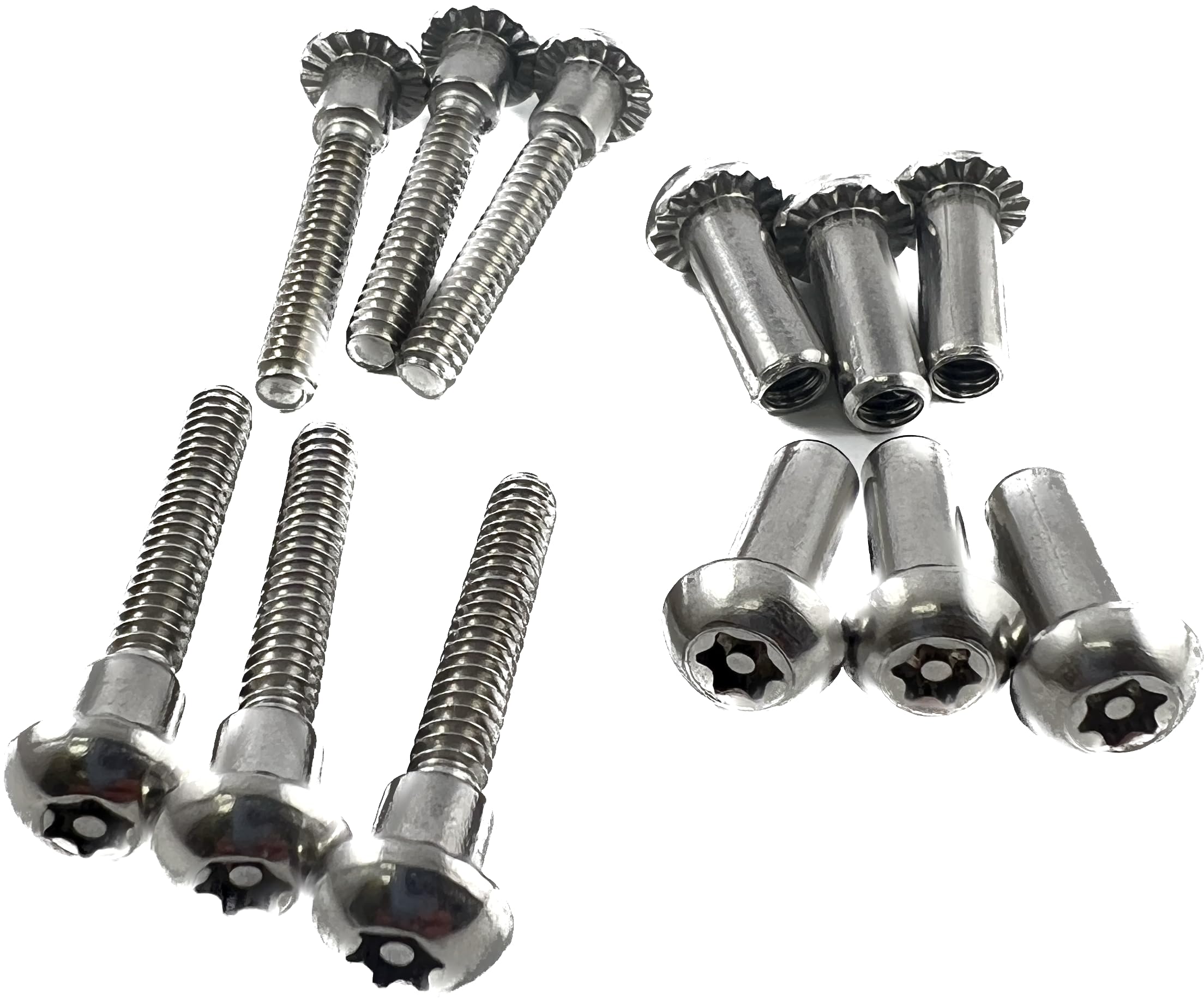 Photo 1 of Harris Hardware 90202 T27 Torx Security Stainless Steel 10/24 Threaded Shoulder Bolts and Barrel Nuts for a 1-1/4 in. Panel and 2 Torx Bits