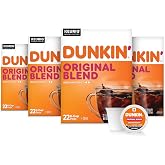 Dunkin&rsquo; Original Blend Medium Roast Coffee, Keurig K-Cup Pods, 88 Count | 4 boxes of 22 single serve coffee pods each, Rich &amp; smooth flavor, Made with arabica coffee, Shelf stable, SNAP EBT eligible