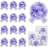 12 Pcs Purple Gift Bow Pull Bows for Gift Warpping Christmas Warp Ribbon Bow Party Birthday Wedding Solid Bows for Bikes Anniversary Boxes Flower Decorations Valentine's Day (Purple-E)